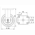 TENTE hjul fast 9688FTP200P63