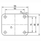 TENTE hjul fast 9688FTP200P63