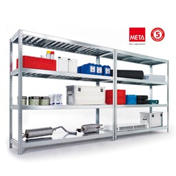 Meta Speed-Rack - 2 gavle og 4 Stål-hylder