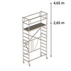 Foldestillads 75 x 180 cm. Arb.h. 4,65 m.