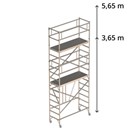 Foldestillads 75 x 180 cm. Arb.h. 5,65 m.