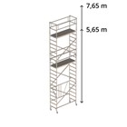 Foldestillads 75 x 180 cm. Arb.h. 7,65 m.