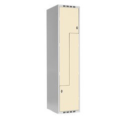 Z-skab beige 2 døre. Cylinder. 1x40