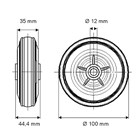 LØS TENTE HJUL PVR 100 X 35